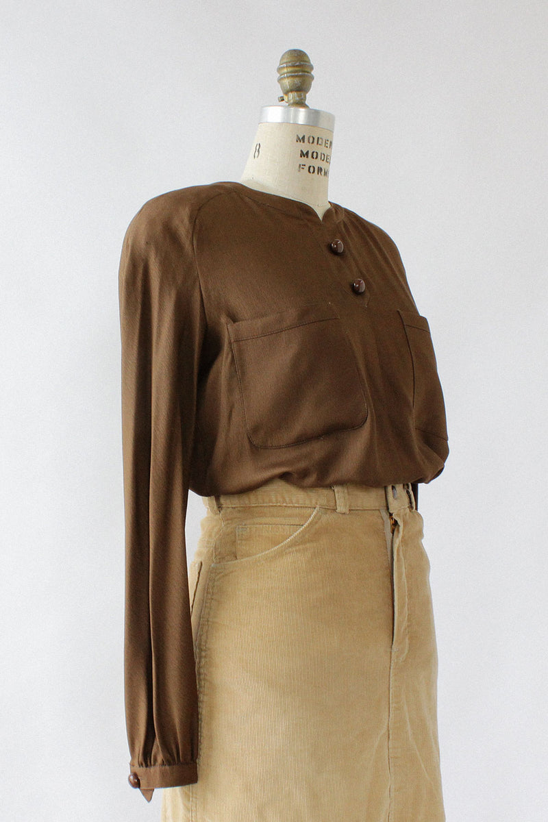 Valentino Café Silk Top M