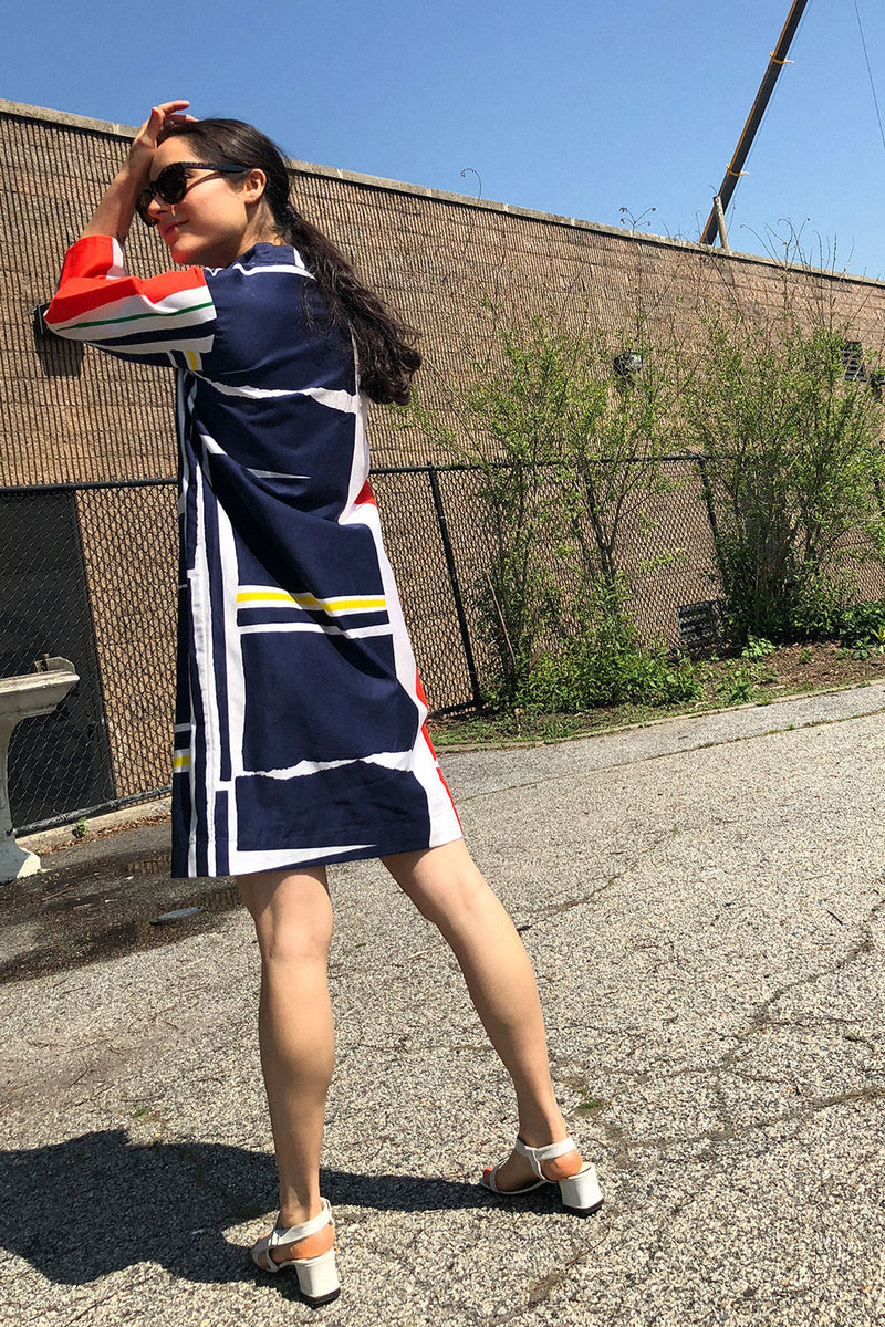 Catherine Ogust Abstract Print Dress