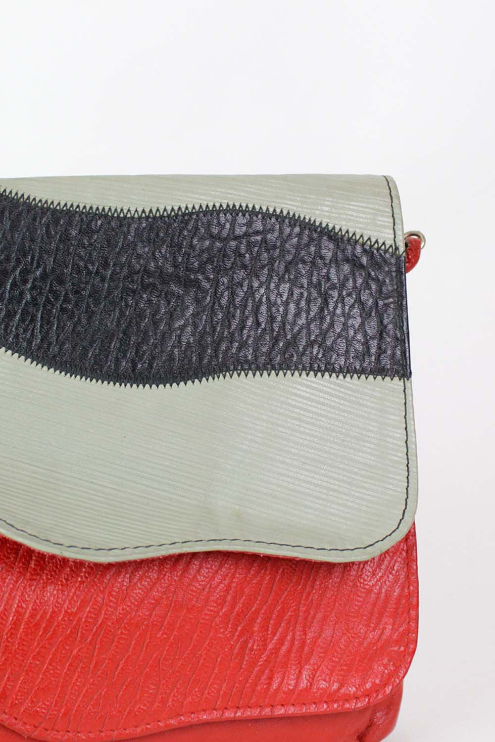 Wavy Leather Clutch