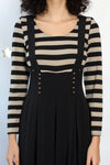 Dara Striped Suspender Jumpsuit M