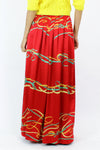 Silk ribbon maxi skirt S