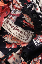Young Edwardian Wine Label Print Dress XS