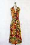 Monstera Leaf Maxi Dress L