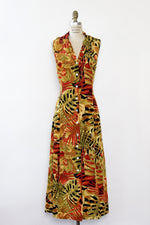 Monstera Leaf Maxi Dress L