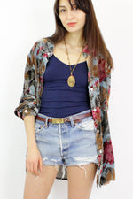 Velvet Floral Buttondown