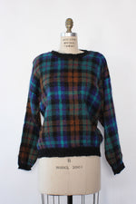 Fuzzy Pasta Plaid Sweater M/L