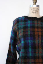 Fuzzy Pasta Plaid Sweater M/L