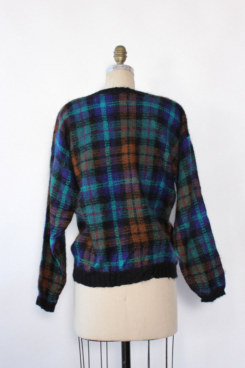 Fuzzy Pasta Plaid Sweater M/L