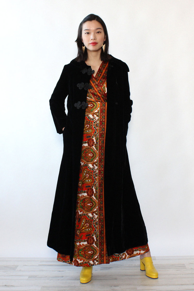 Straus Velvet Maxi Coat S