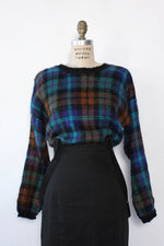 Fuzzy Pasta Plaid Sweater M/L