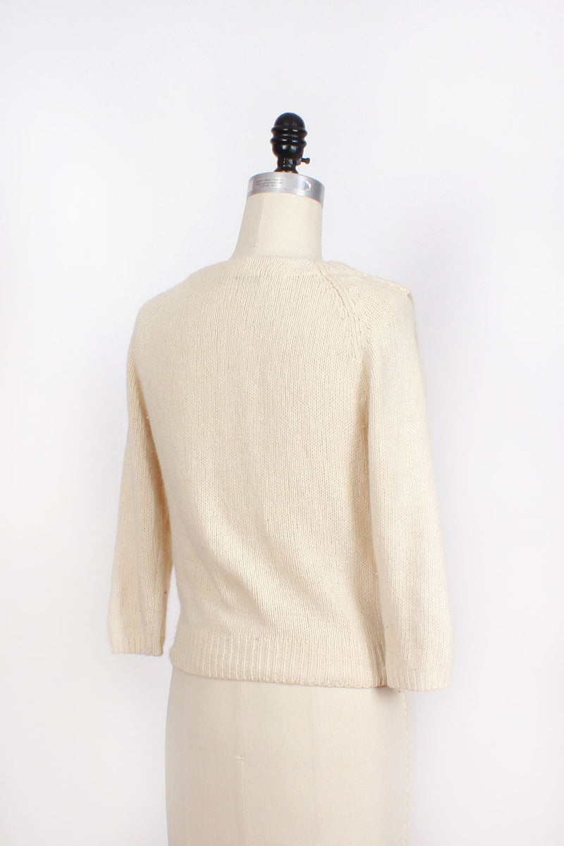 Fuzzy Bow Sweater S