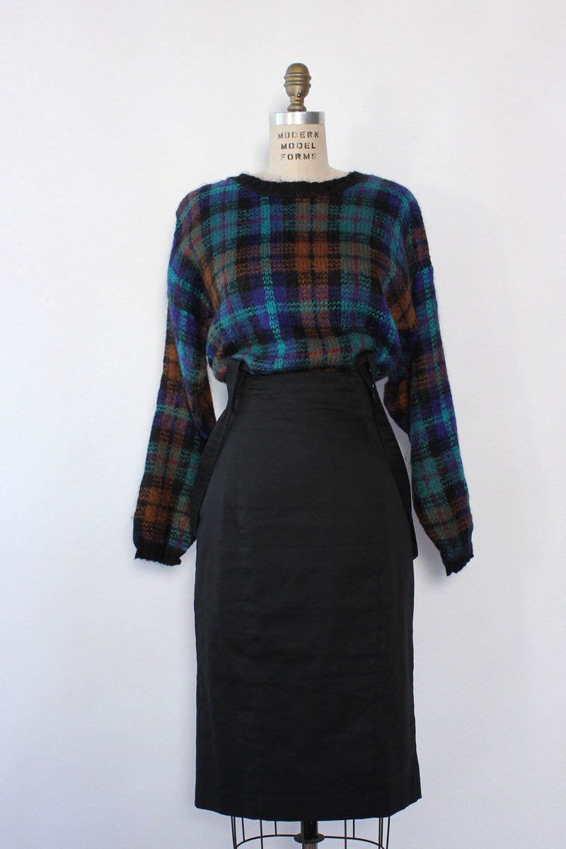 Fuzzy Pasta Plaid Sweater M/L