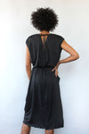 Fluid Drape Black Dress M/L