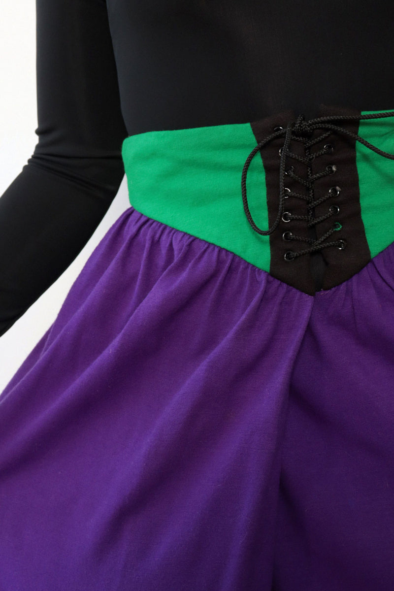 Corset Waist Color Block Skirt S/M