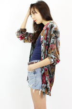 Velvet Floral Buttondown