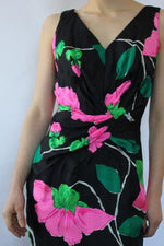 Claire Pink Floral Silk Dress M