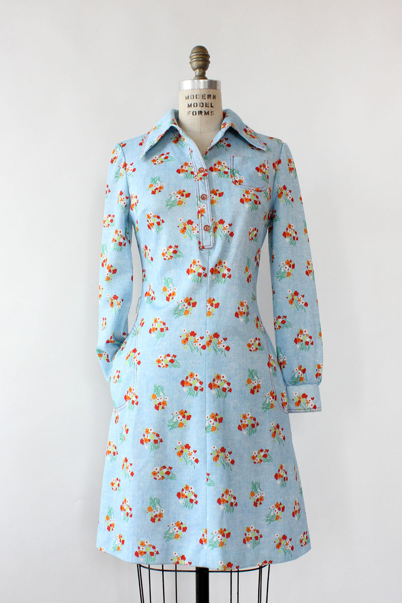 Sky Collar Pocket Dress M/L