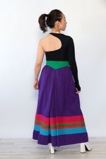 Corset Waist Color Block Skirt S/M