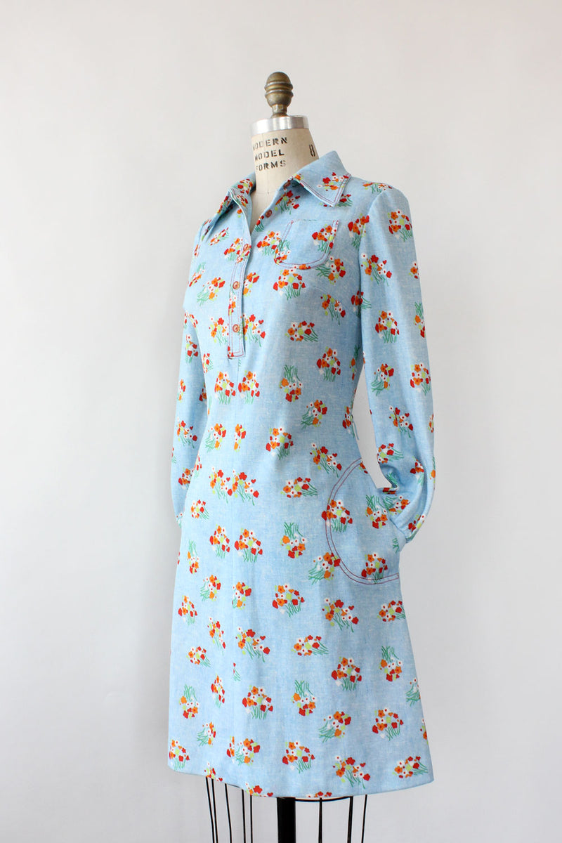 Sky Collar Pocket Dress M/L