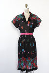 Fruity Print Pleated Dress M/L