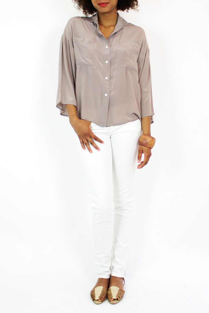 slouchy silk top S