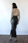 Diane Freis Long Leather Pencil Skirt XS