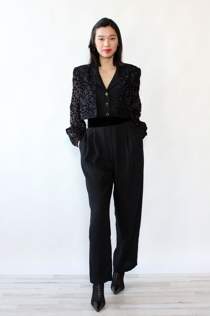 Roberta Velvet Burnout Layered Jumpsuit M/L