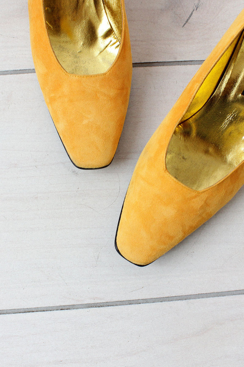 Saffron Suede Shoes 8 1/2