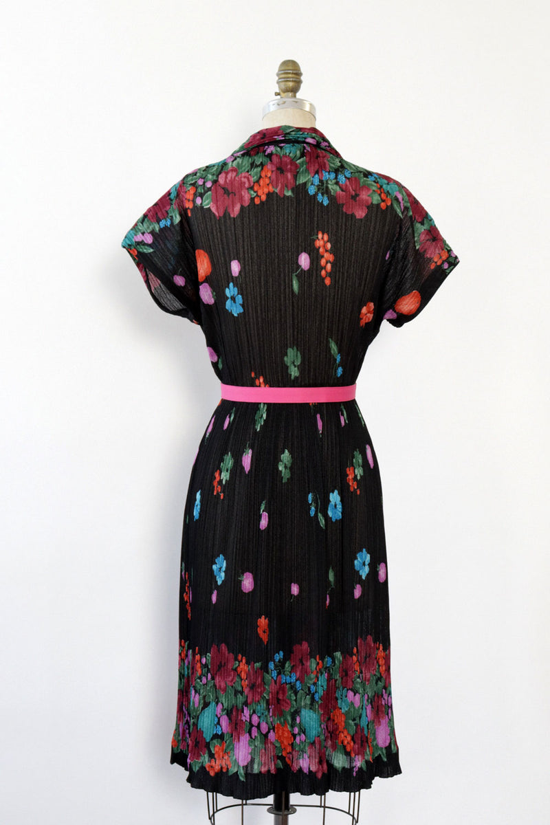 Fruity Print Pleated Dress M/L