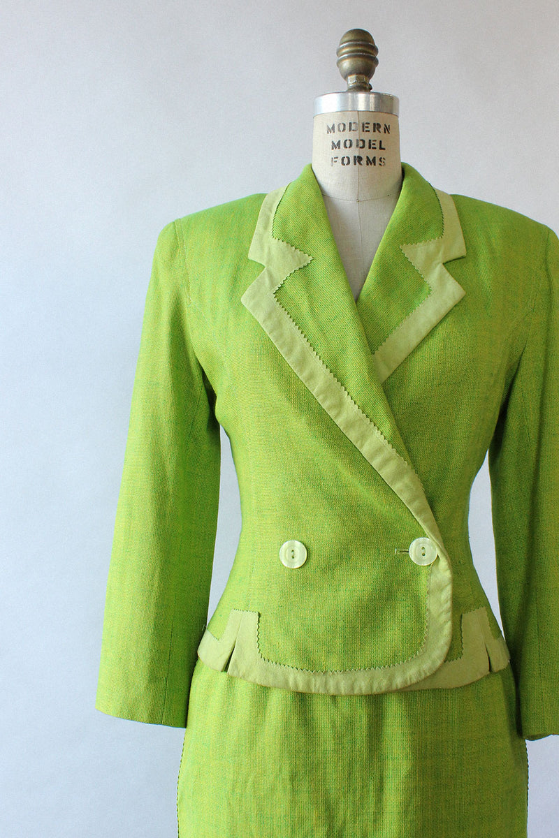 Lime Green Skirt Suit XS/S
