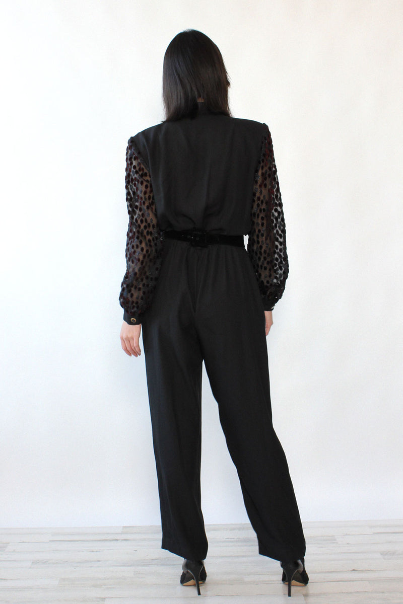 Roberta Velvet Burnout Layered Jumpsuit M/L