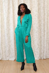 Kelly Silk Plunge Jumpsuit S/M