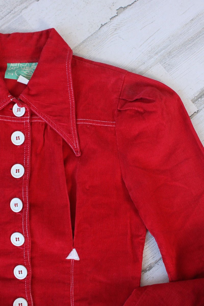 Alley Cat Red Corduroy Jacket XS/S
