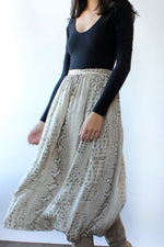 Snakeskin Silk Midi Skirt M/L