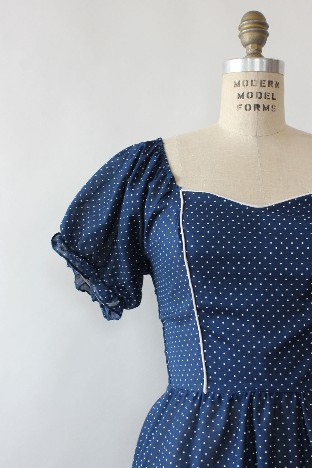 Swiss Dot Puff Sleeve Dress S/M Petite