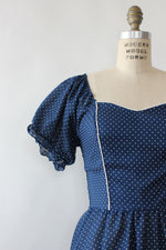 Swiss Dot Puff Sleeve Dress S/M Petite