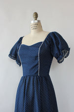 Swiss Dot Puff Sleeve Dress S/M Petite