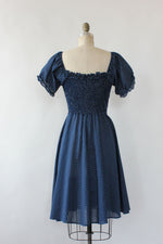 Swiss Dot Puff Sleeve Dress S/M Petite