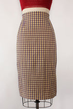 Plaid Crinkle Pencil Skirt XS/S