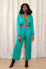 Kelly Silk Plunge Jumpsuit S/M
