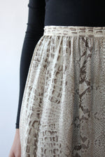 Snakeskin Silk Midi Skirt M/L