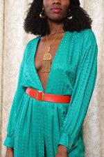 Kelly Silk Plunge Jumpsuit S/M