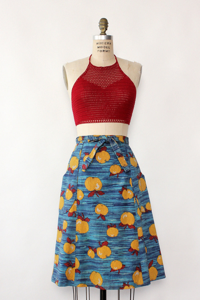 Fruity Pixel Print Wrap Skirt XS/S