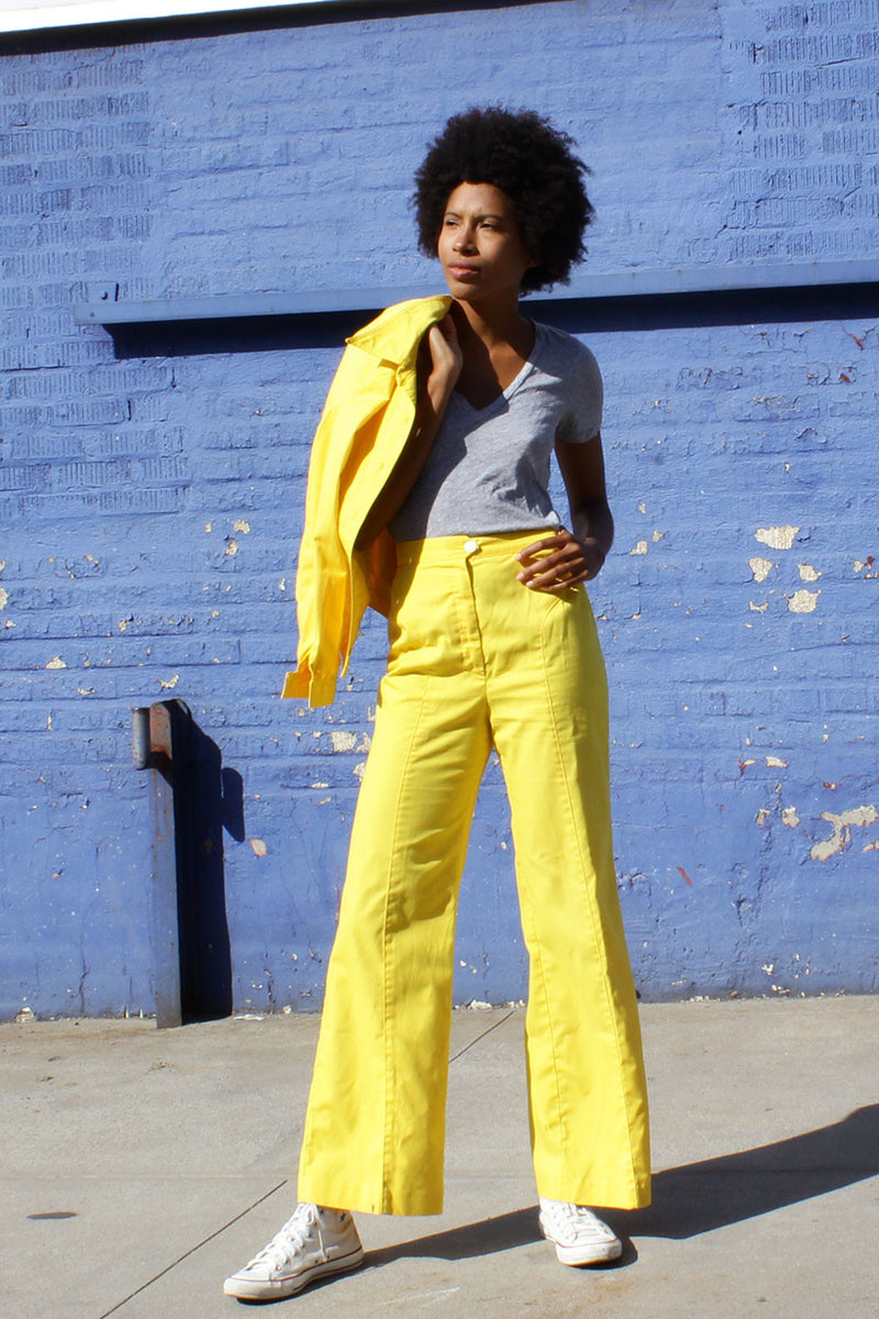 Banana Yellow 1970s Suit S