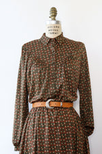 Fern Gridded Floral Dress M/L