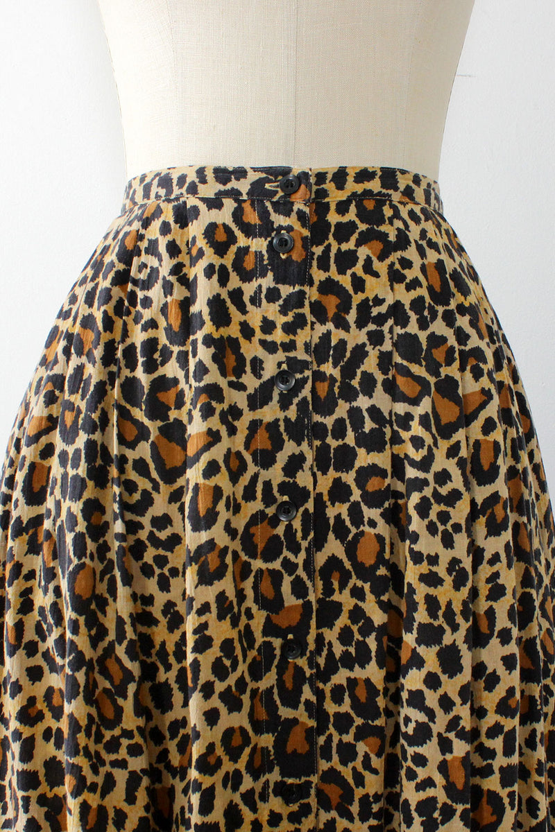 Leopard Life Midi Skirt M