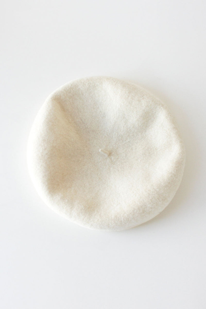 Ivory Wool Beret