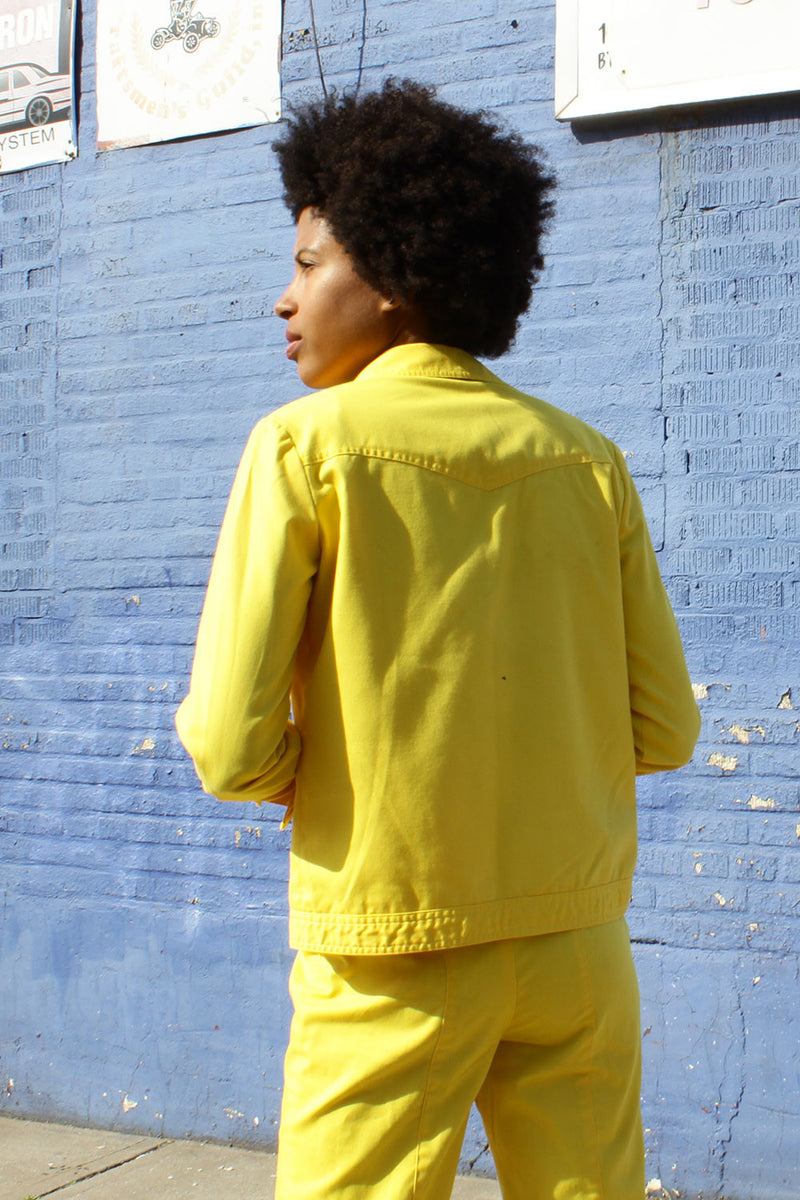 Banana Yellow 1970s Suit S