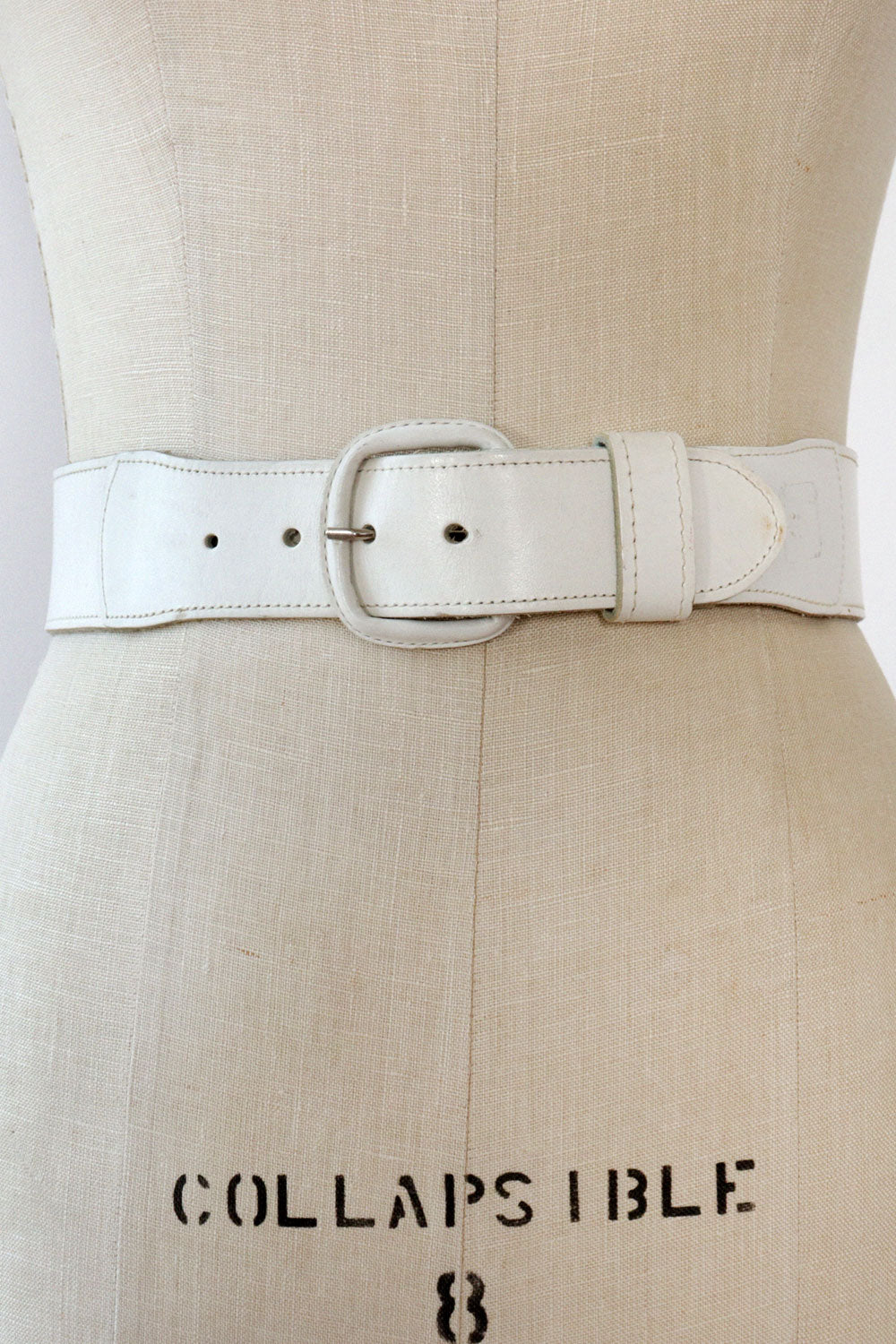 Cloud White Leather Belt