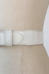 Cloud White Leather Belt